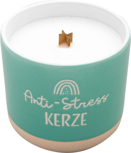 Kerze Duftkerze Vanille Steinzeug-Becher Geschenk GRUSS & CO Stress 73943