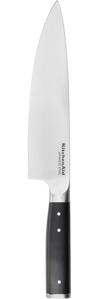 KitchenAid Gourmet Allzweck-Küchenmesser, scharfe Klinge aus hochwertigem japanischem Kohlenstoffstahl, Schwarz, 20 cm / 8 Zoll
