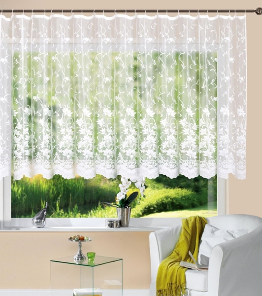 Gardinenbox Gardine (1 St), Kräuselband, transparent, Jacquard, Store Langstore Jacquard Koblenz Voile 13146