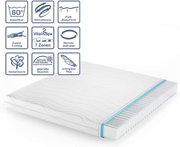 Kaltschaummatratze Weiß 180 x 200 cm 20cm Höhe Vitalispa Bild 7