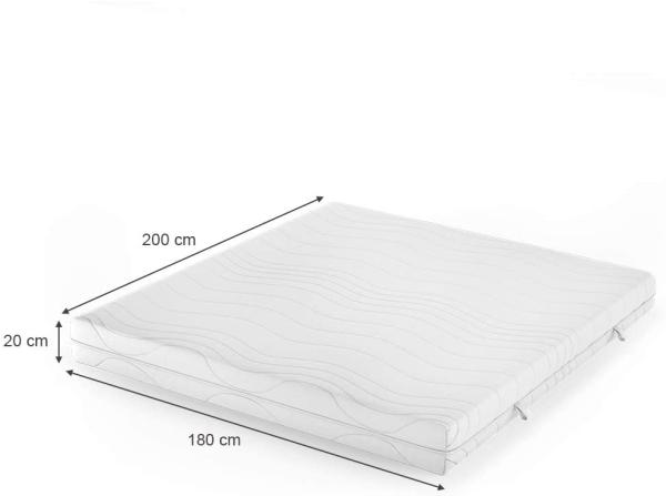 Kaltschaummatratze Weiß 180 x 200 cm 20cm Höhe Vitalispa Bild 3