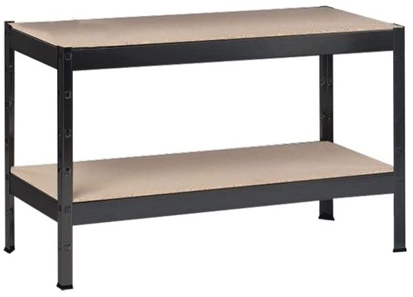 SCHULTE Regalwelt Schwerlastregal mit 2 Holzböden, 43x100x35 cm (HxBxT), Traglast pro Ebene 90 kg
