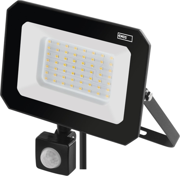 EMOS LED Strahler SIMPO 50 W mit Bewegungsmelder, wasserdichtes Flutlicht für Feuchtraum oder Außen, superhell 5000 lm, Neutralweiß 4000 K, Lebensdauer 25 000 Stunden, inkl. 20 cm Anschlusskabel