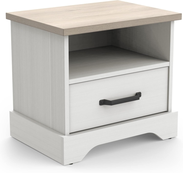 Calicosy 'COTTAGE' Nachttisch mit 1 Schublade und 1 Fächer, weiß, Cottage - Weiß