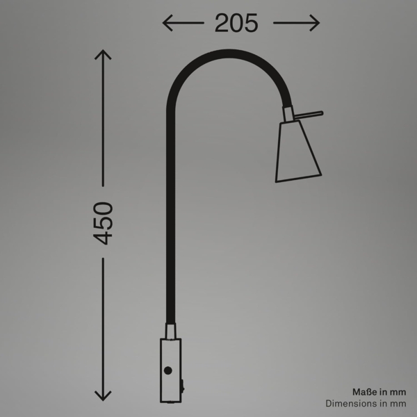 Briloner LED Wandleuchte Tusa schwarz 5W, warmweiß Bild 7