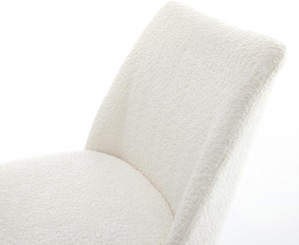 Drehstuhl Elso-Flex Bouclé Weiß Kreuzgestell breit Edelstahl 360° drehbar Wippfunktion Taschenfederkern Bild 5