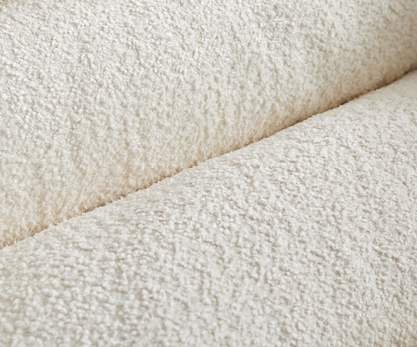 Drehstuhl Elso-Flex Bouclé Weiß Kreuzgestell breit Edelstahl 360° drehbar Wippfunktion Taschenfederkern Bild 4