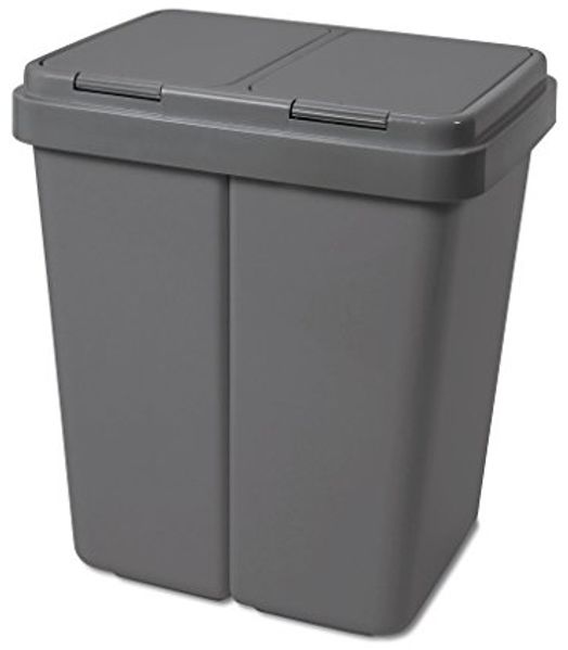 ALPFA Mülleimer Alpfa Mülleimer 2x25 Liter Abfalleimer Duo Bin, Müllbeutelhalter