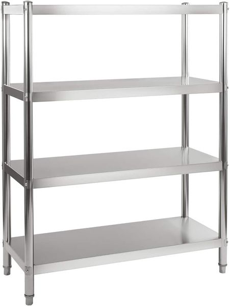 Royal Catering Standregal 120x48,5x155 cm Küchenregal Edelstahlregal Edelstahl Gastro 4 Ablagen