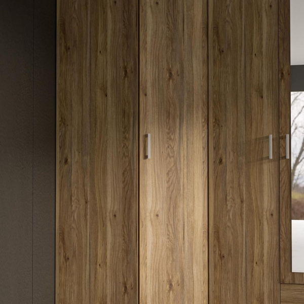 Forte ECONOBOX 2 Eckkleiderschrank 90, 1-türiger Drehtürenschrank, Holzwerkstoff, Mauvella Eiche Dekor, 89,5 cm breit, 210,5 cm hoch, 89,4 cm tief Bild 1