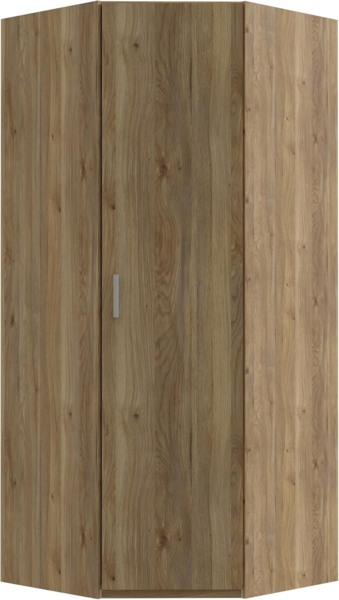 Forte ECONOBOX 2 Eckkleiderschrank 90, 1-türiger Drehtürenschrank, Holzwerkstoff, Mauvella Eiche Dekor, 89,5 cm breit, 210,5 cm hoch, 89,4 cm tief Bild 3