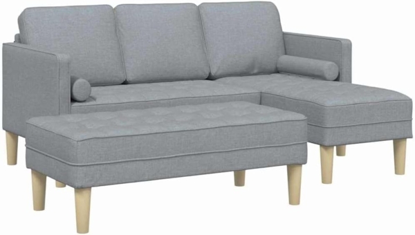 vidaXL Sofa Set mit Kissen 2 pcs Hellgrau Polyester 3329252