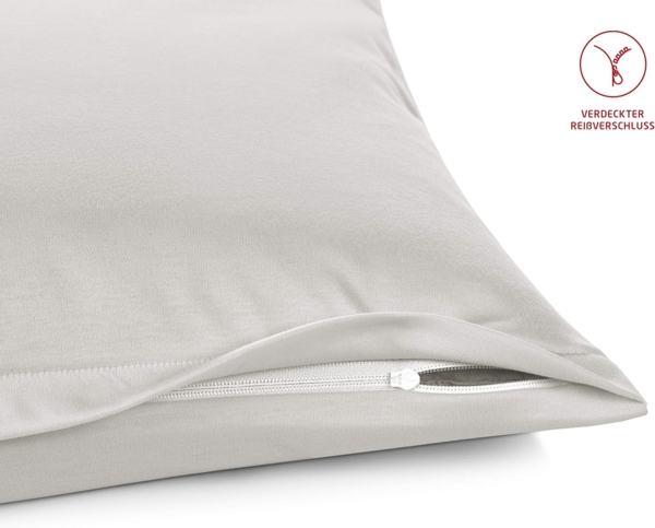 Fleuresse Uni Interlock Jersey Bettwäsche Colours|Kissenbezug einzeln 40x60 cm| weiss Bild 4