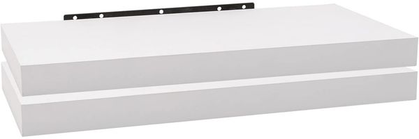 WOLTU 2X Wandregal Wandboard Bücherregal Regale für Deko Wandablagen aus MDF Holz, 2er Set Hängeregal Weiss, 70 x 23 x 3,8 cm RG9369ws-2