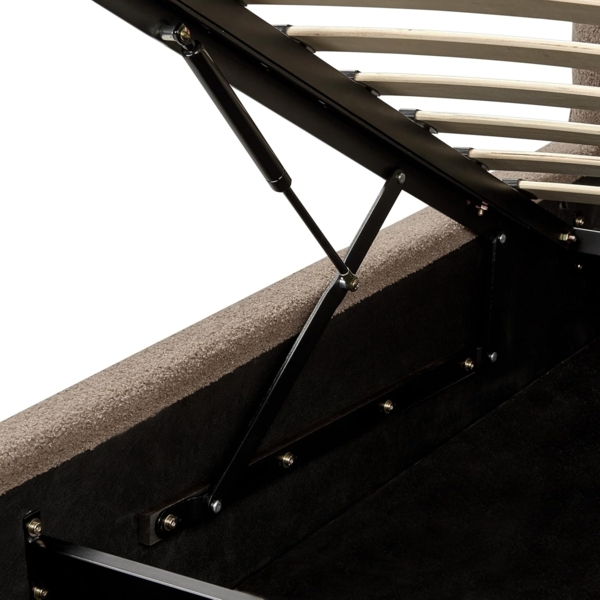 Bett mit Stauraum Bouclé BAJONNA 160 x 200 cm Braun Bild 8