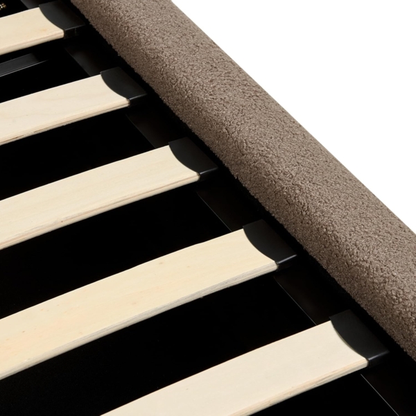 Bett mit Stauraum Bouclé BAJONNA 160 x 200 cm Braun Bild 9