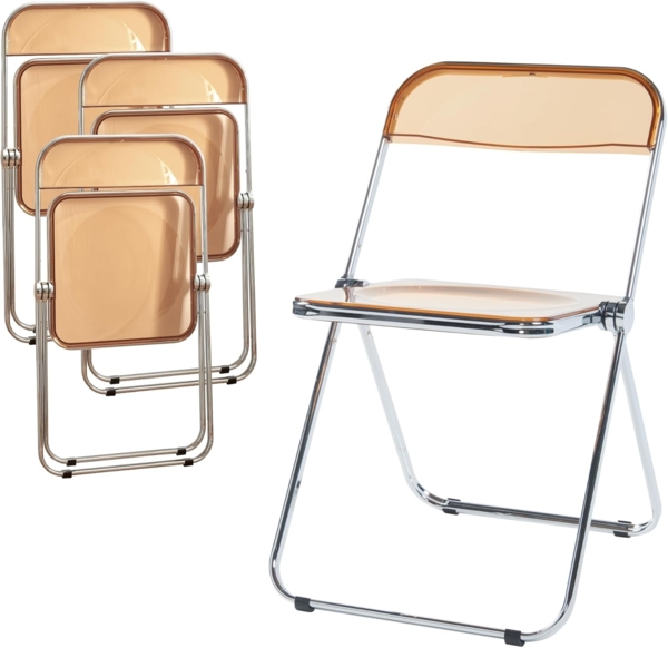 Klappstuhl Pornainen 4er Set Orange, transparent [en. casa]
