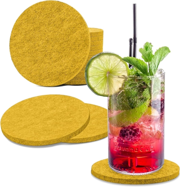 wortek Getränkeuntersetzer Filz-Untersetzer Rund für Gläser 8er Tischset, Zubehör für Tisch & Gläser, Set, 8-tlg, cm