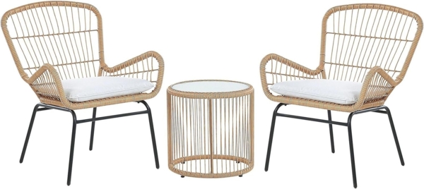 Bistro Set mit Kissen LABICO Hellbraun