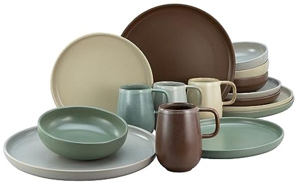 CreaTable Kombiservice Uno Natural Kombiservice 16-tlg (16-tlg), 4 Personen, Steinzeug