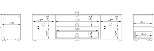 Maja Lowboard 7823 Riviera-Eiche - Glas Anthrazit Matt Bild 6