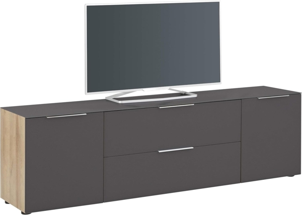 Maja Lowboard 7823 Riviera-Eiche - Glas Anthrazit Matt Bild 5