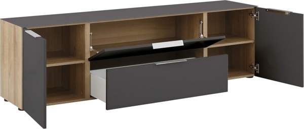 Maja Lowboard 7823 Riviera-Eiche - Glas Anthrazit Matt Bild 4