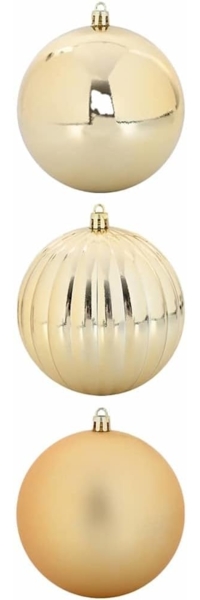 vidaXL Weihnachtskugel-Set 3 pcs Gold Kunststoff 42018872
