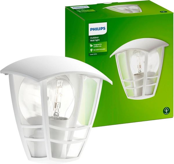 Philips Creek wall lantern white 1x60W 230V