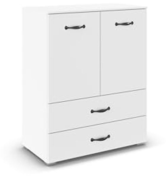 rauch Aditio Box, Kommode, 2-türig, 2 Schubladen, mit Softclose-Funktion, Farbe Weiß, BxHxT 80x100x42cm