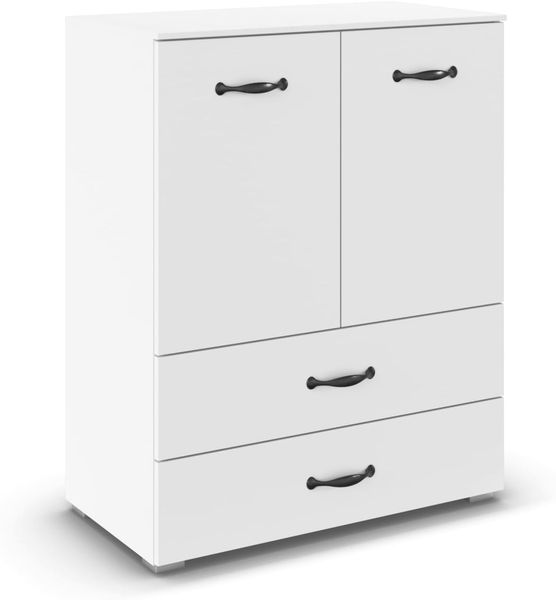 rauch Aditio Box, Kommode, 2-türig, 2 Schubladen, mit Softclose-Funktion, Farbe Weiß, BxHxT 80x100x42cm
