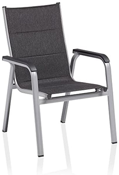 Kettler Stapelsessel Basic Plus padded silber/anthrazit Stapelstuhl 69,5x65,5x99 cm