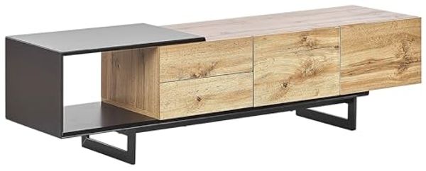 TV-Möbel heller Holzfarbton / schwarz FIORA