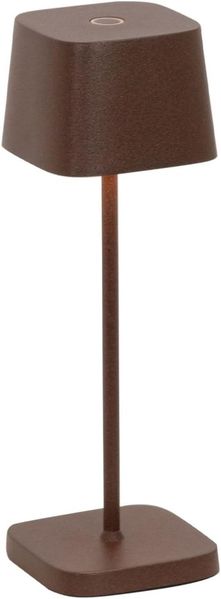 Zafferano, Ofelia Micro Lampe, Kabellose, Wiederaufladbare Tischlampe mit Touch Control, Auch für den Außenbereich Geeignet, Dimmer, 2200-3000 K, Höhe 20 cm, Farbe Corten