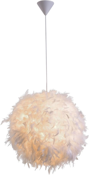 Pendelleuchte Federkugel 20402 Ø40CM 1 flammig, E27 Entenfeder WEISS