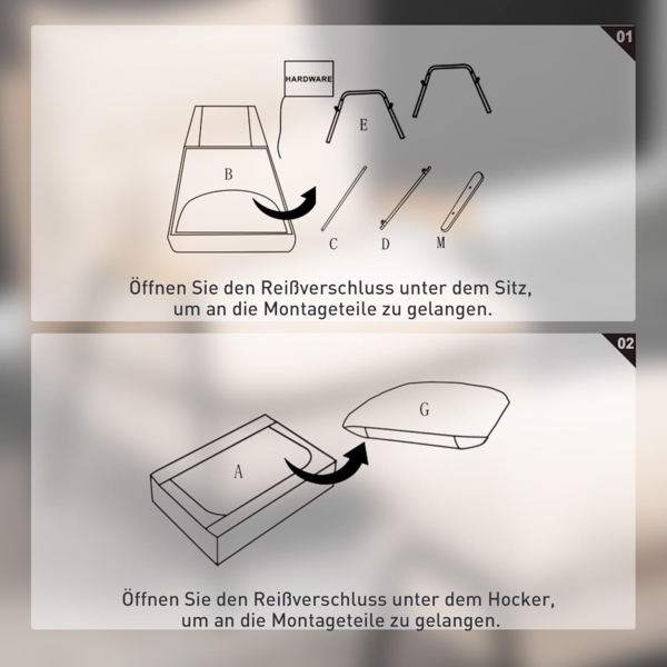 HOMCOM Relaxsessel Sessel, Polsterstuhl, inkl. Kissen, 68 cm x 91.5 cm x 88 cm, Grau (Relaxsessel, 2-St, Ohrensessel), für Schlafzimmer, Wohnzimmer Bild 8