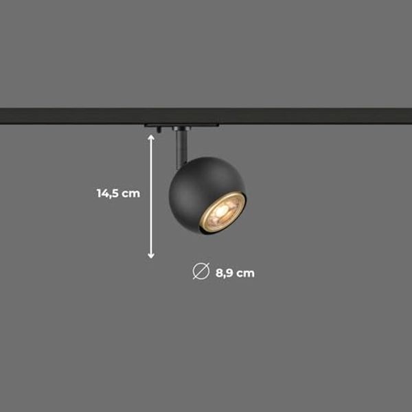 SLV LIGHT EYE® 90, 1~ Spot, rund, GU10, 1x max. 6W, matt schwarz - Leuchten mit 1 Phasen Adapter Bild 2