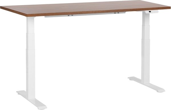 Höhenverstellbarer Schreibtisch Elektrisch Dunkler Holzfarbton DESTINES
