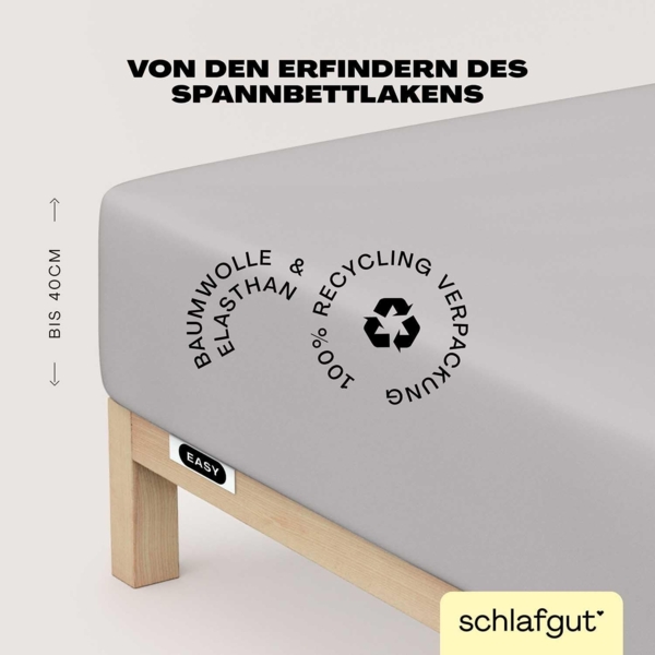 Schlafgut Spannbettlaken EASY Jersey Elasthan Boxspring, Jersey, Gummizug: rundum, (1 Stück), MADE IN GREEN by OEKO-TEX® Bild 3