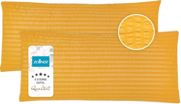 ZOLLNER Kissenbezug, (2 Stück), 40 x 80 cm, 100% Baumwolle, vom Hotelwäschespezalisten, Seersucker