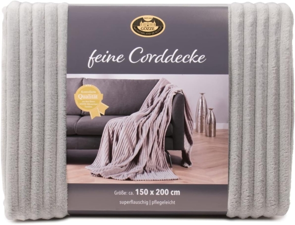 Wohndecke Feincord Kuscheldecke, Gözze, flauschig weich und wohlig warm Bild 2