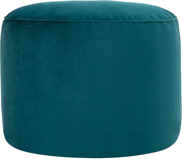 Icon Runder Sitzpuff „Milano“, XL Samt Sitzsack Hocker, Groß Fußhocker für das Wohnzimmer, Sitzkissen