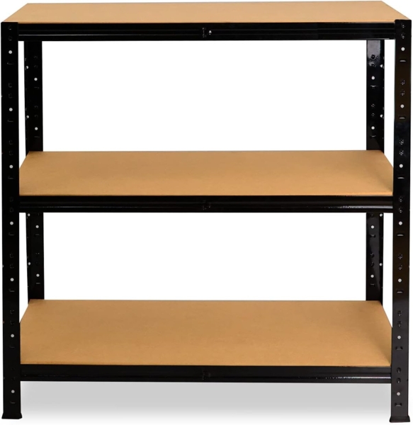 shelfplaza BLACK 90x70x45 cm Schwerlastregal in schwarz mit 3 Böden und 175 kg Traglast pro Boden Bild 5