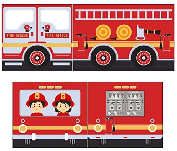 Vipack 'Pino' Halbhochbett 90x200 cm, weiß, Kiefer massiv, mit Textilset 'Fire Rescue' Bild 5