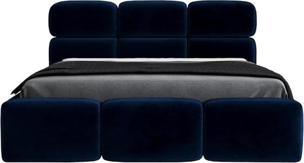 Polsterbett MAROKO 90x200 mit Matratze, Bettkasten und Lattenrost. Farbe: Blau 11 Bild 4