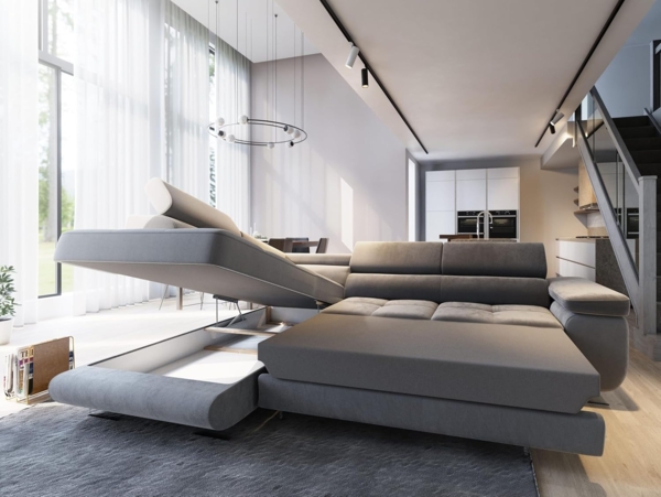 Masseno Ecksofa SELVA mit Schlaffunktion L-Form, Sofa mit Bettkasten Bild 4