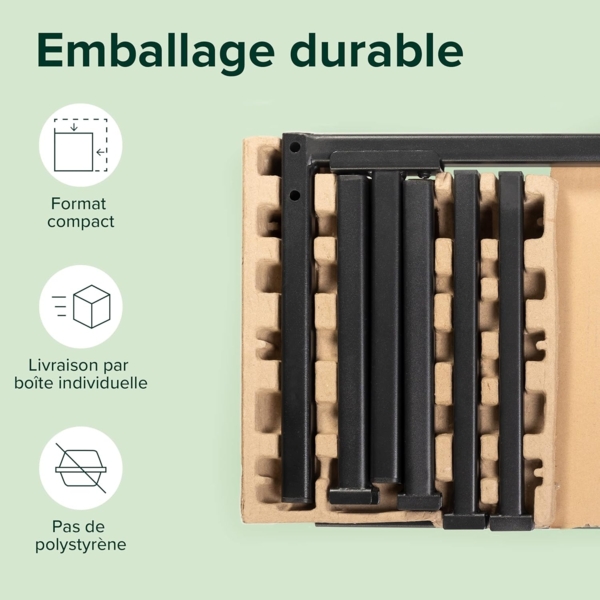 Zinus Figari Plattformbett 31 cm aus Bambus und Metall mit Lattenrost | Lattenrost aus Stahl | Einfache Montage | 160x200 cm | Kaffeebohnen Bild 8