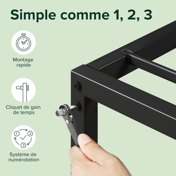 Zinus Figari Plattformbett 31 cm aus Bambus und Metall mit Lattenrost | Lattenrost aus Stahl | Einfache Montage | 160x200 cm | Kaffeebohnen Bild 7