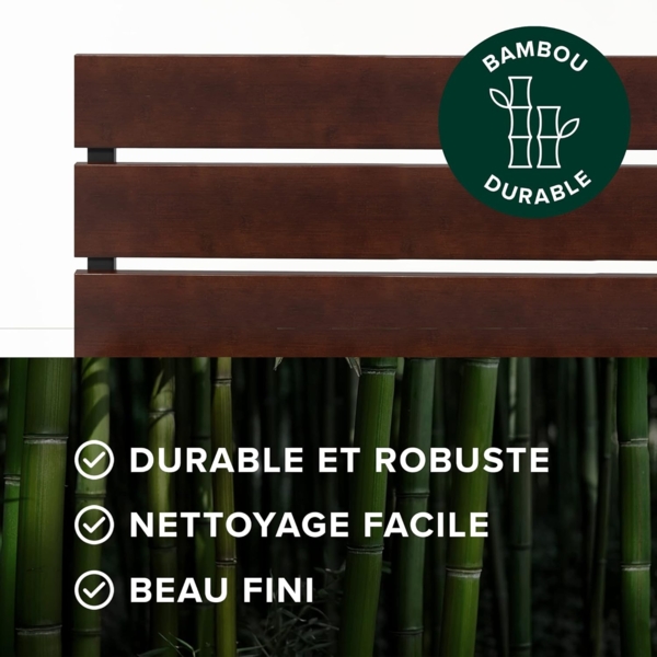 Zinus Figari Plattformbett 31 cm aus Bambus und Metall mit Lattenrost | Lattenrost aus Stahl | Einfache Montage | 160x200 cm | Kaffeebohnen Bild 5