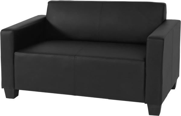 2er Sofa Couch Lyon Loungesofa Kunstleder ~ schwarz